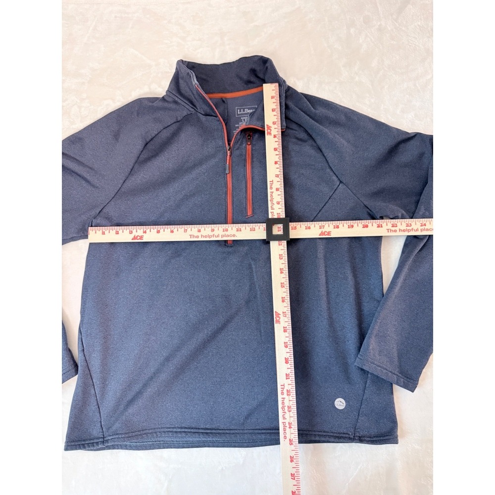 L.L.Bean Quarter Zip Pullover Mens Large Blue Stretch Performance Top - Picture 4 of 5